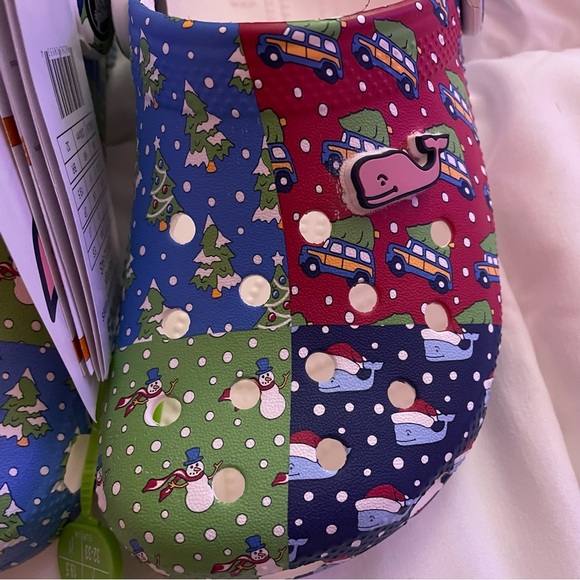 Crocs Kids Classic vineyard vines Clog Junior Size 1 J1 NEW Christmas Multicolor - Picture 7 of 8